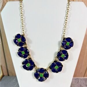 Kate Spade Navy and Green Earring and Necklace Set